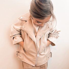 Gilet | Leather look | Beige