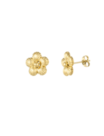 Oorbellen  | flower dots | goud