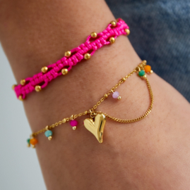 Armband  | heart pop | goud