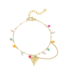 Armband  | heart pop | goud