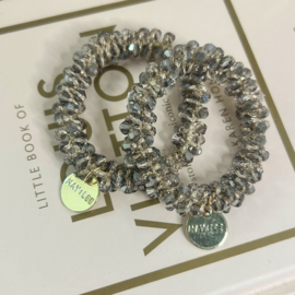 Armband  | haarelastiek | grijs & brons