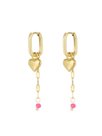 Oorbellen  | forever love | goud | roze