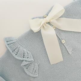 Sweater blauw met strik | Puromimo | Cheyenne