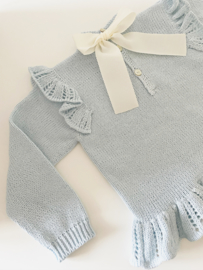 Sweater blauw met strik | Puromimo | Cheyenne