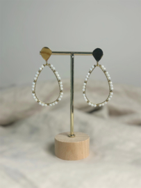 Oorbellen  | wit | goud