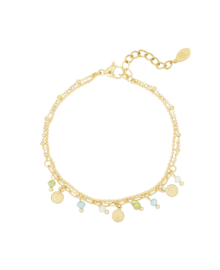 Armband  | muntjes en kralen | goud
