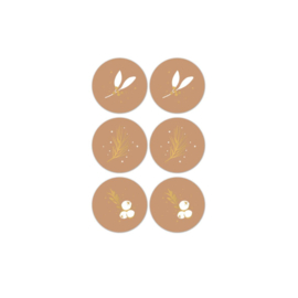 Let's Decorate cadeaustickers caramel - 5cm - 6 Stuks