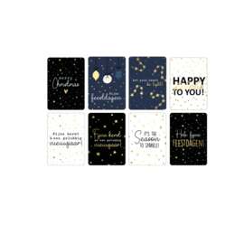 Kerst Ansichtkaartset - goud folie - a6