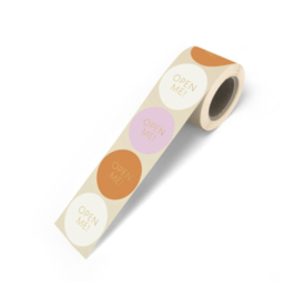 Open me stickers goud roze oranje - 5 cm - 6 Stuks