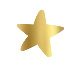 Ster cadeaustickers - goud - 5cm - 6 Stuks