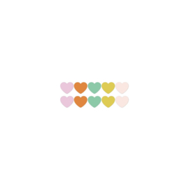 Stickers mini hartjes Retro - 2,2 cm - 10 stuks