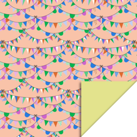 Cadeaupapier Party Guirlande Bright - Yellow - 70cm x 3m