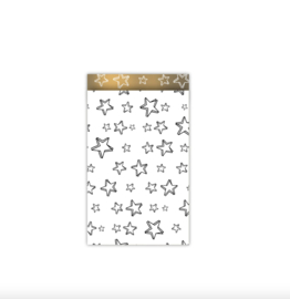 Super stars - cadeauzakjes - wit zwart goud - 12 x 19 cm (M) - 5 stuks