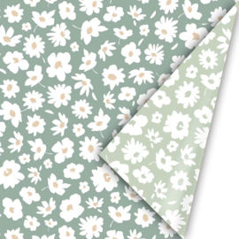 Cadeaupapier Millefleurs Petrol  / Salie