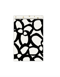 Cadeauzakjes Bold flowers retro - Zwart wit  - 19x25 cm (L) - 5 stuks
