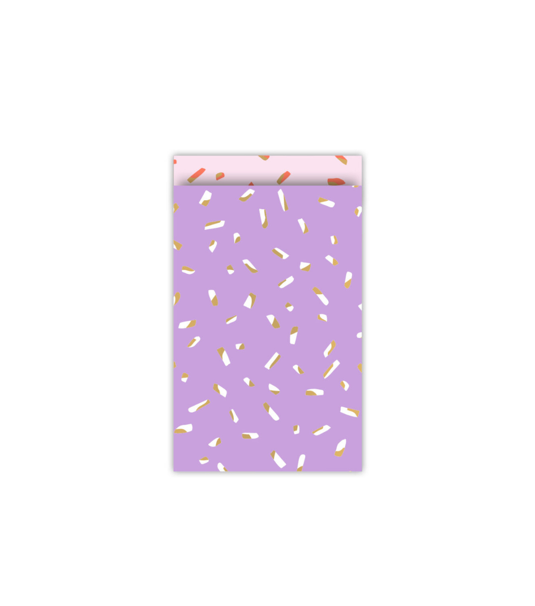Cadeauzakje confetti - Paars - 12x19cm - 5 Stuks