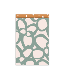Cadeauzakjes Bold flowers retro - Groen oranje - 19x25cm (L) - 5 stuks