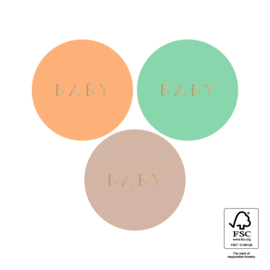 Stickers baby Mini Gold color mix - 3,5cm - 6 stuks