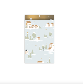 Cadeauzakjes Home for xmas - blauw - 12x19 cm (M) - 5 Stuks