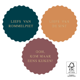 Sint stickers - Faded - 5,5 cm - 6 Stuks