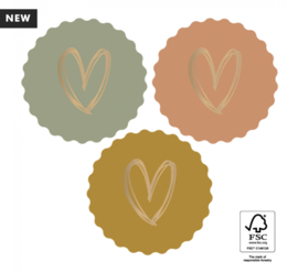 Stickers Multi - Heart Gold - Faded Dark - 6 stuks