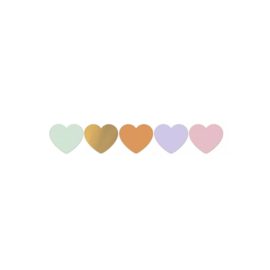 Stickers hart - pastel kleuren - 10 Stuks