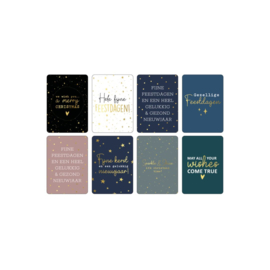 Kerst Ansichtkaartset - goud folie - a6