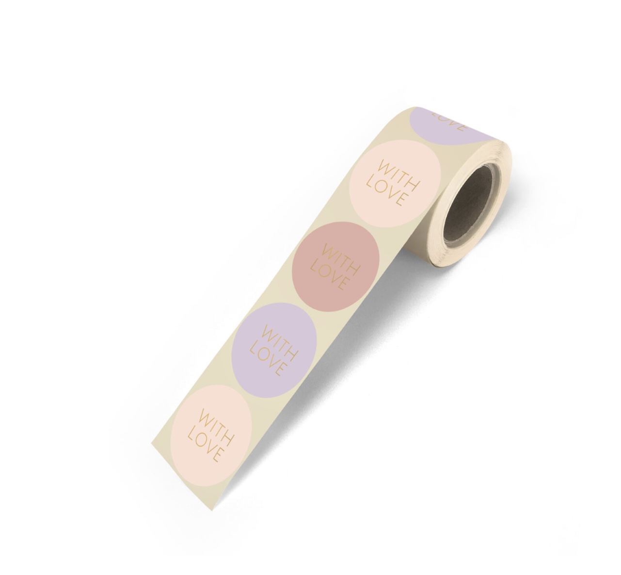 With love stickers goud roze oranje - 5 cm - 6 Stuks