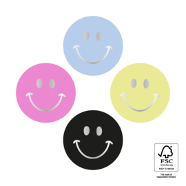 Tekst stickers - kleur met zilver - 3,5cm 4 stuks