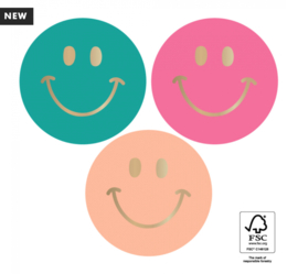 Stickers Smiley Gold color mix - 6 stuks