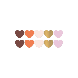 Harten stickers Warm - 5cm - 10 stuks