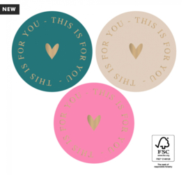 Stickers this is for you Gold- groen roze nude - 6 stuks