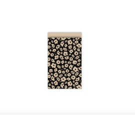 Cadeauzakjes – milliesfleur - zwart kraft - 5 Stuks - s