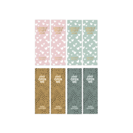 Cadeau stickers - xxl stickers - roze/salie/oker/petrol - 8 stuks