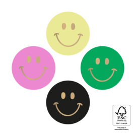 Smiley stickers Bright - 3,5 cm - 8 Stuks