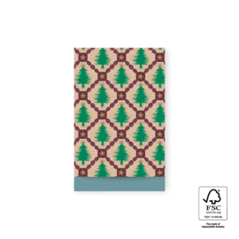 Cadeauzakjes kerstboom beige groen  - 12x19 cm (M) - 5 Stuks