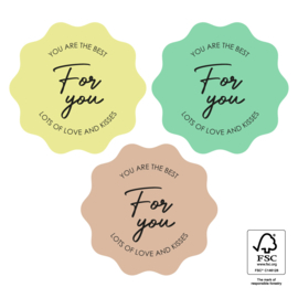 For you stickers schulp rand - 5,5 cm - 6 Stuks