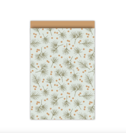 Cadeauzakjes Berrie & Branches - groen/blauw - 17x25 cm (L) - 5 Stuks