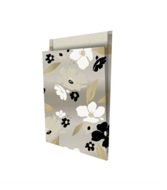 Duurzaam grass papier Tijdschriften zak Fresh flowers - grijs grote bloemen xl