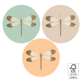 Cadeaustickers  Insects Gold -  5,5 cm - 6 Stuks