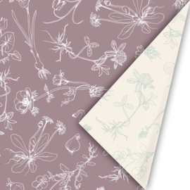 Cadeaupapier veer&moon Mauve - 30 cm x 3 meter