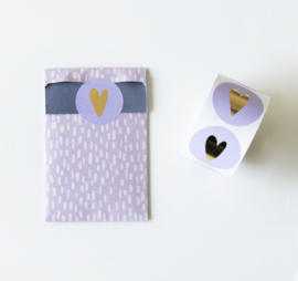 Stickers - Heart Lila 6 stuks