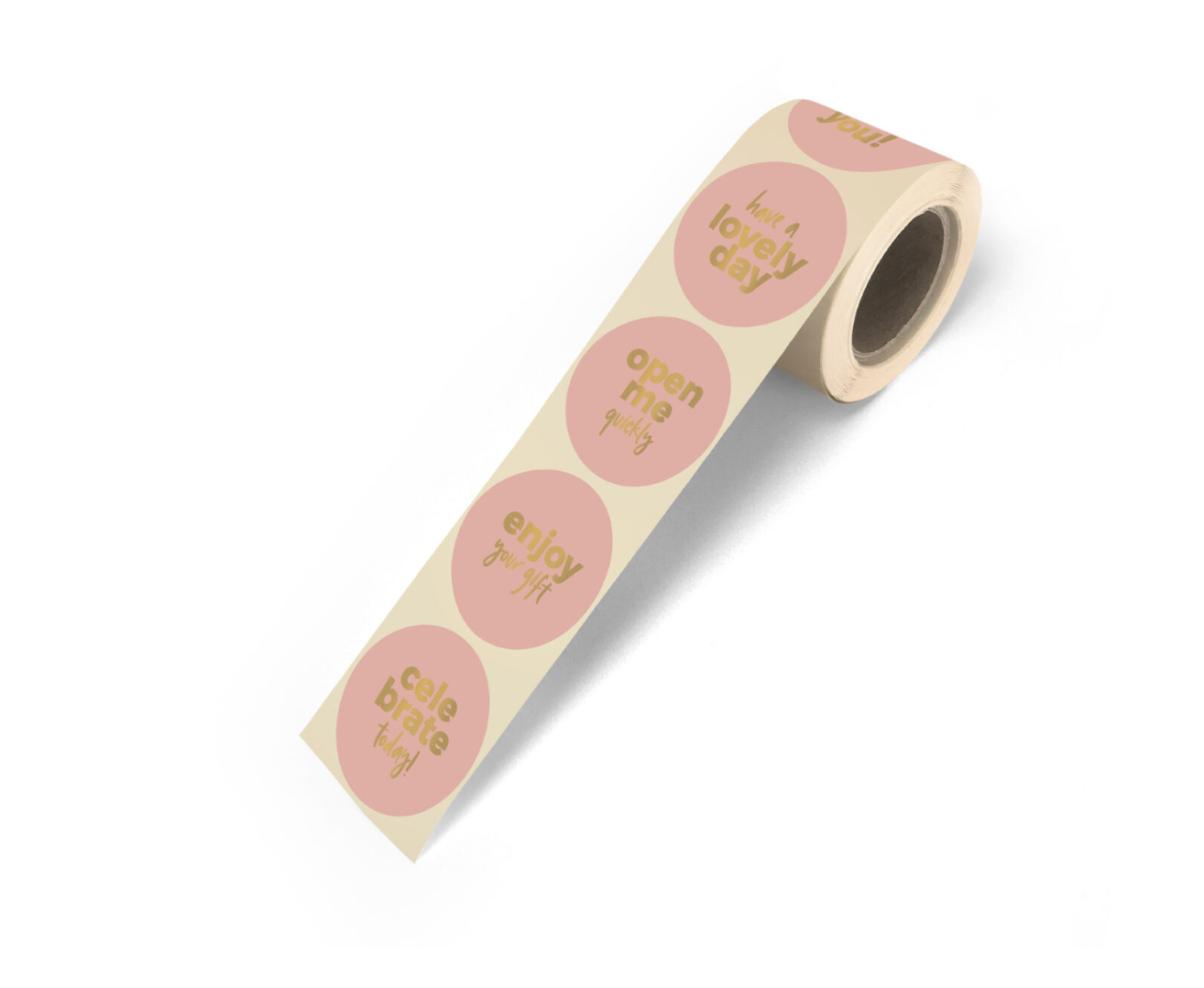 Tekst stickers goud roze  - 5 cm - 10 Stuks