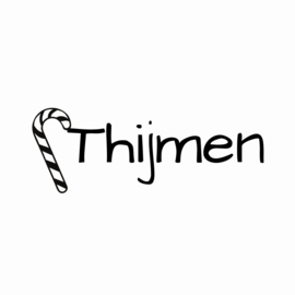 Gepersonaliseerde stickers Thijmen kerststok - 5 stuks