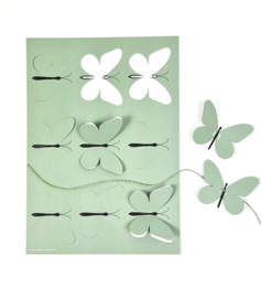 Gift Tags - Vlinder mint groen - 5 stuks