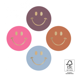 Stickers Smiley Mini Gold color mix - 8 stuks