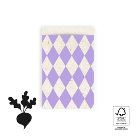 Cadeauzakjes harlequin - lilac - 12x19 cm (M) - 5 Stuks