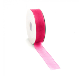 Organza flamingo pink - 25mm x 3 meter