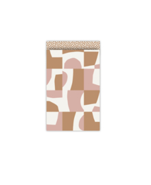 Cadeauzakje mosaic - naturel - 12x19cm - 5 Stuks