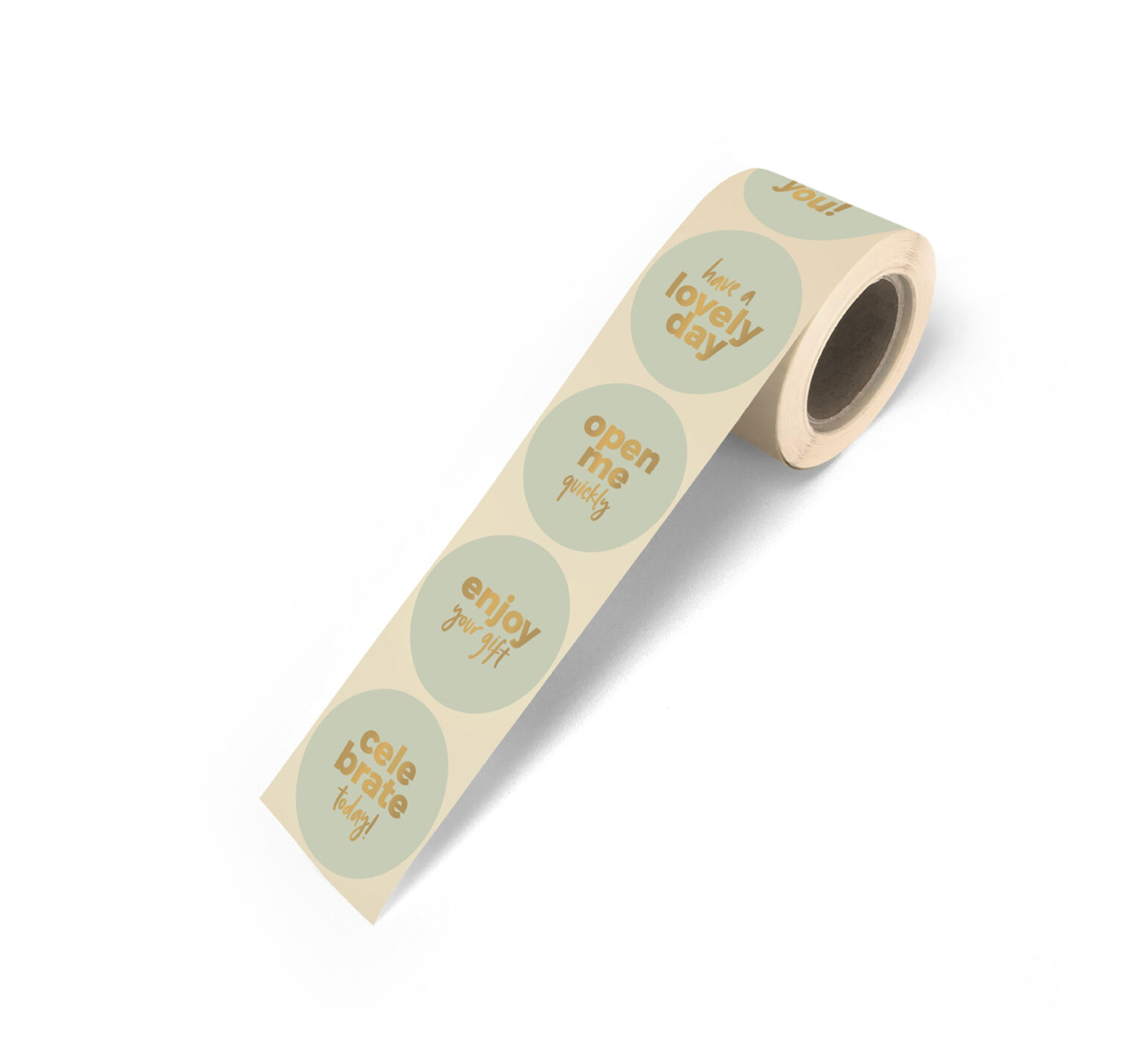 Tekst stickers goud salie  - 5 cm - 10 Stuks